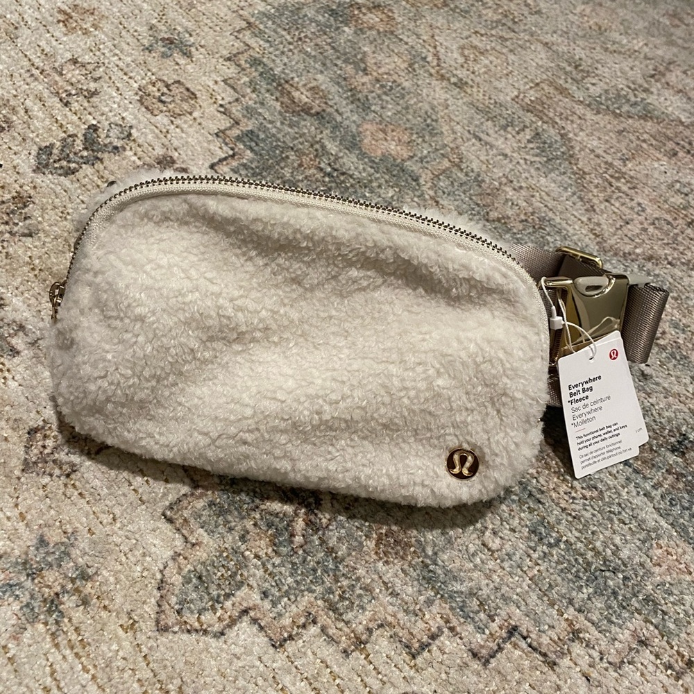 Lululemon Off White Fleece Belt Bag